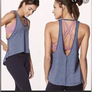 LULULEMON BLUE INTENDED CROPPED TANK TOP